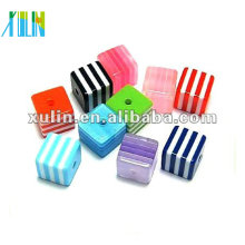 wholesale multicolor stripe cube resin beads